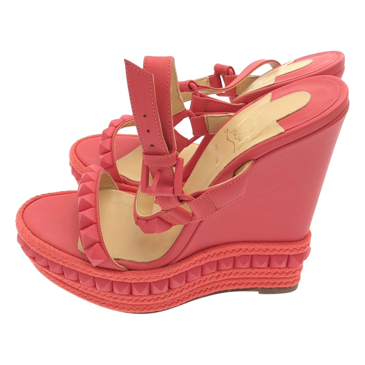 Christian Louboutin クリスチャンルブタン Cataclou カタクロウ ウェッジソールサンダル ピンク 37
