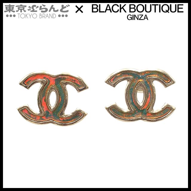 シャネル CHANEL ピアス ライトゴールド メタル ココマーク ホログラム コスチュームジュエリー B 12 P レディース
