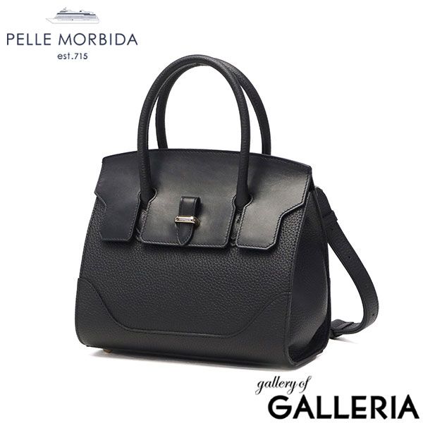 未使用級✨ペッレモルビダ レザー　ハンドバッグ ブラック　レディース ペッレモルビダ ボストンバッグ レディース 小さめ 2WAY PELLE MORBIDA