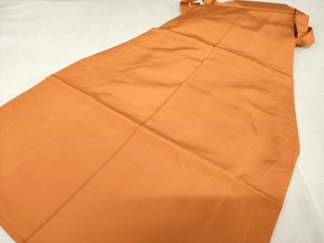 平和屋着物 男性 馬乗り袴 色無地 人参色 正絹 cs