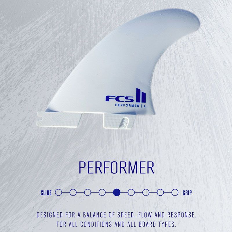 FCSII PERFORMER PC MEDIUM WHITE EDITION TRI RETAIL FINS エフシーエス パフォーマー パフォーマンスコア サーフィン フィン