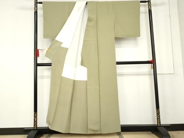 平和屋着物 染師 故 山代谷隆 色無地 宇治茶の葉染 鶸茶色 三越扱い 反