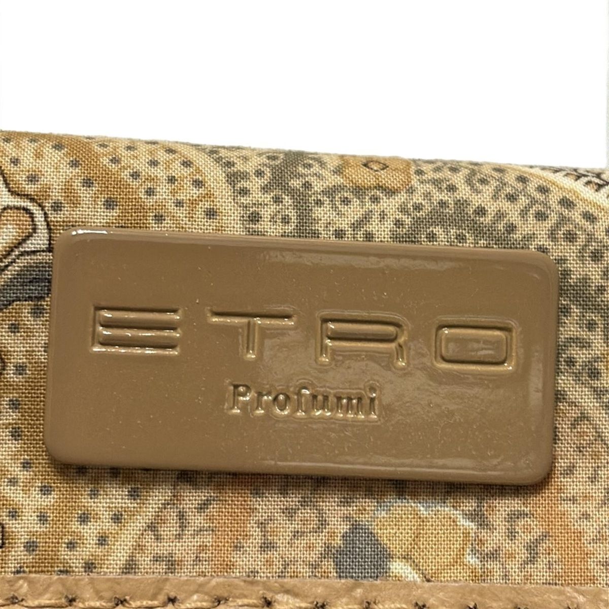  ETRO エトロ 小物入れ - ベージュ×ライトブラウン×マルチ ポケットティッシュ入れ コットン レザー その他 小物