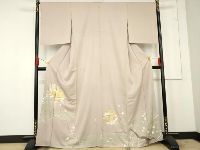 平和屋着物○豪華色留袖 駒刺繍 飛鶴松竹梅文 金彩 正絹 逸品