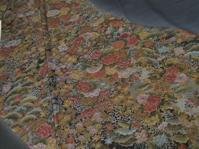 松竹梅花文 暈し染め