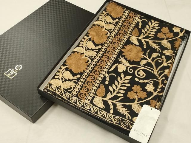 平和屋着物 和装小物 OKAJIMA 岡重謹製 ショール ストール インド刺繍 和装併用 防寒 レディース ay