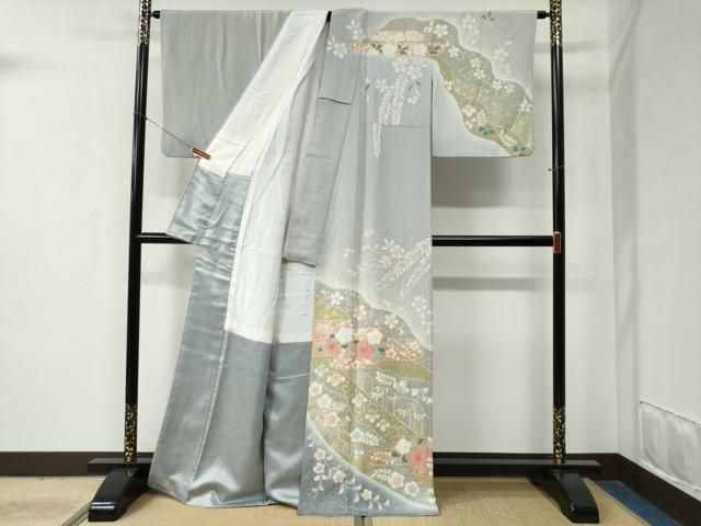 平和屋着物 訪問着 辻が花 暈し染め 金彩 正絹 yc