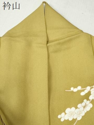 平和屋着物○訪問着 駒刺繍 牡丹草花文 金通し地 正絹 逸品 CABB4079yc