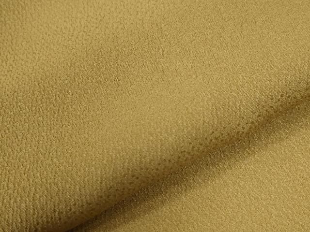 平和屋着物 上質な色無地 吉祥地紋 黄橡色 正絹 yc きちんと感 家庭洗濯可