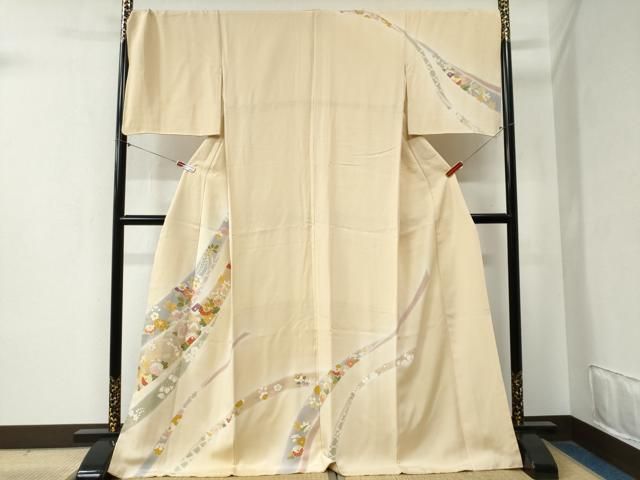 平和屋着物 創業460年 千總 訪問着 駒刺繍 鬘帯吉祥草花文 暈し染め 金彩 ますいわ屋扱い ロング丈 正絹 yc