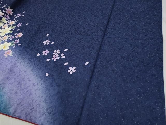 平和屋着物○豪華振袖 乱菊舞花文 ラメ糸 暈し染め 金通し地 正絹 逸品