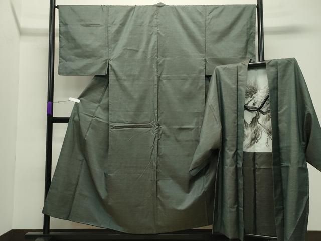 平和屋着物 男性 本場大島紬 アンサンブル 亀甲柄 正絹 gh