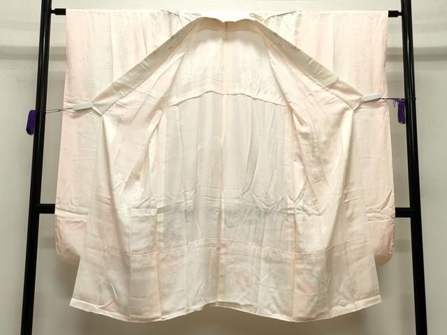 平和屋着物 振袖用長襦袢 無双仕立て 流水亀甲花地紋 暈し染め 半衿刺繍 正絹 gh