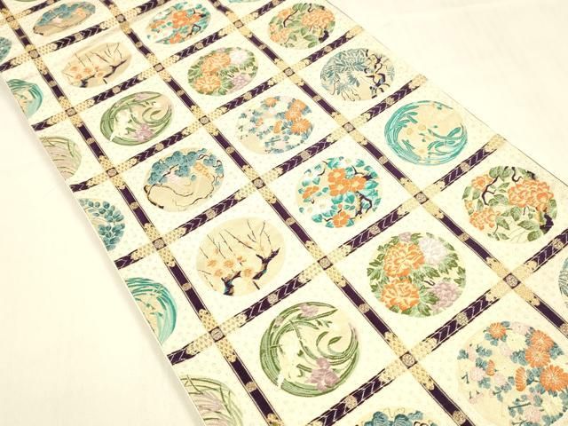 平和屋着物 六通柄袋帯 唐織 本願寺天井絵 金糸 正絹 cm