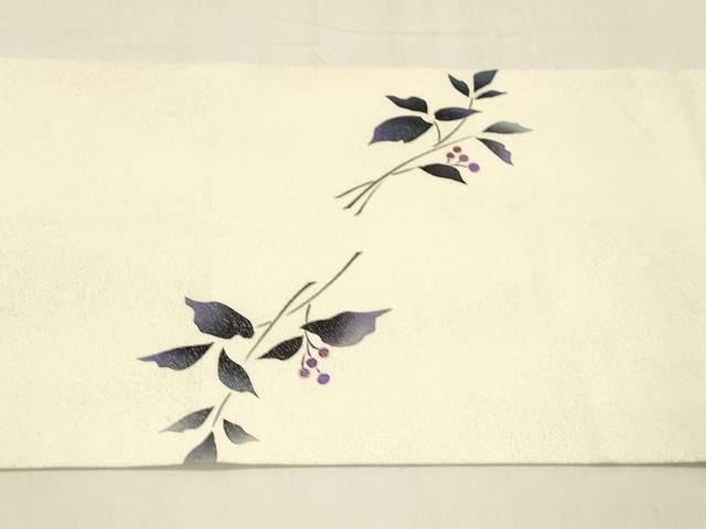  平和屋着物 両面 太鼓柄袋帯 南天文 横段抽象文 金糸 銀通し地 正絹 cm 袋帯 帯