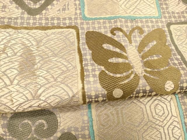  平和屋着物 六通柄袋帯 唐織 松葉花蝶文 正絹 cm 袋帯 帯