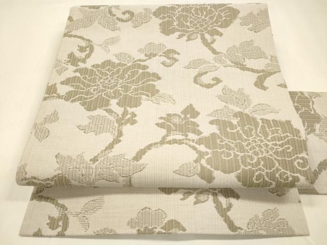 平和屋着物 九寸名古屋帯 花唐草文 やまと誂製 正絹 cm