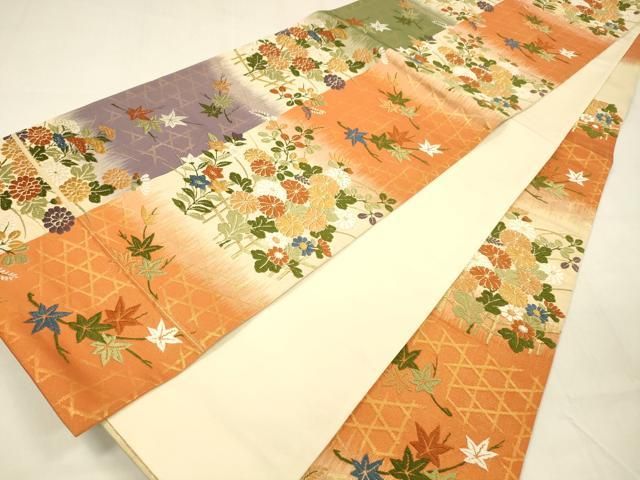 六通柄袋帯 唐織