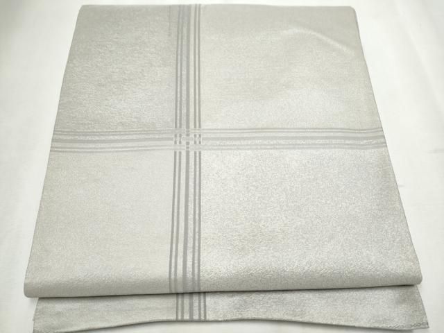 平和屋着物 織楽浅野 全通柄袋帯 格子柄 正絹 hy