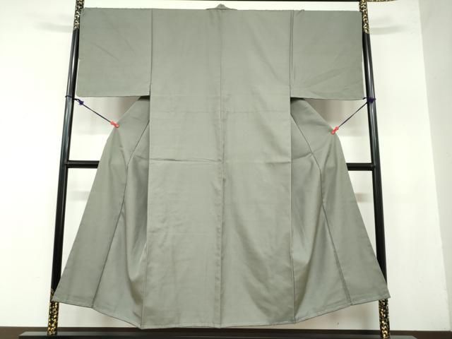 平和屋着物 男性 お召 麹塵色 正絹 ud