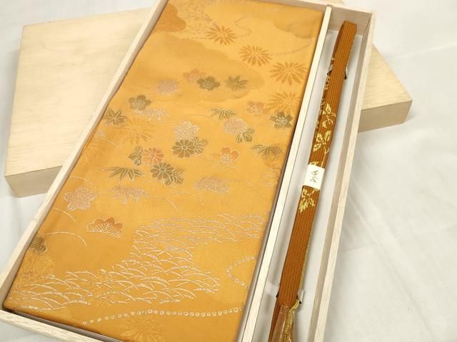 平和屋着物 和装小物 帯締め 帯揚げセット 松竹梅 銀彩 手組 高麗組 金糸 zzz