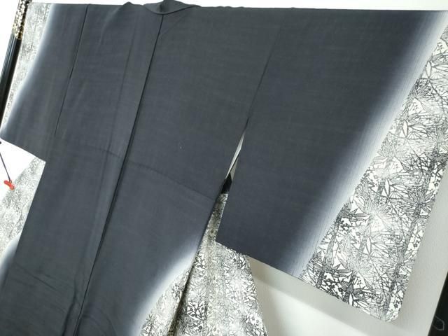 平和屋着物 訪問着 ぜんまい紬 香住織 梅染 紀裳苑 笹文 暈し染め 反端付き 正絹 ud 訪問着 付け下げ 着物