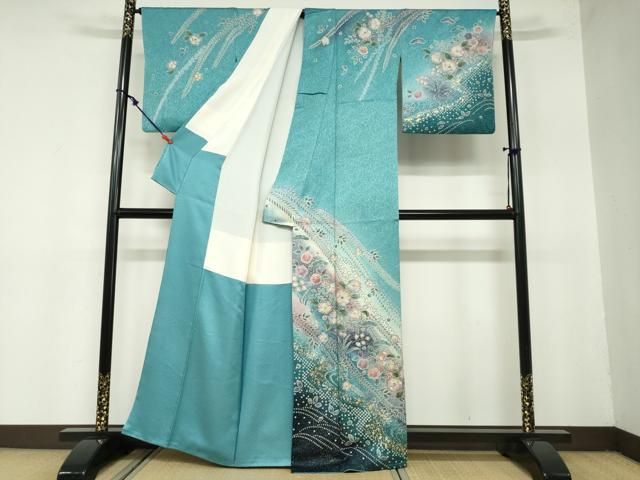 平和屋着物 訪問着 辻が花 暈し染め 金彩 正絹 ud