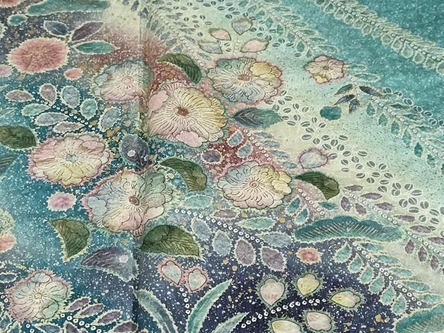  平和屋着物 訪問着 辻が花 暈し染め 金彩 正絹 ud 訪問着 付け下げ 着物