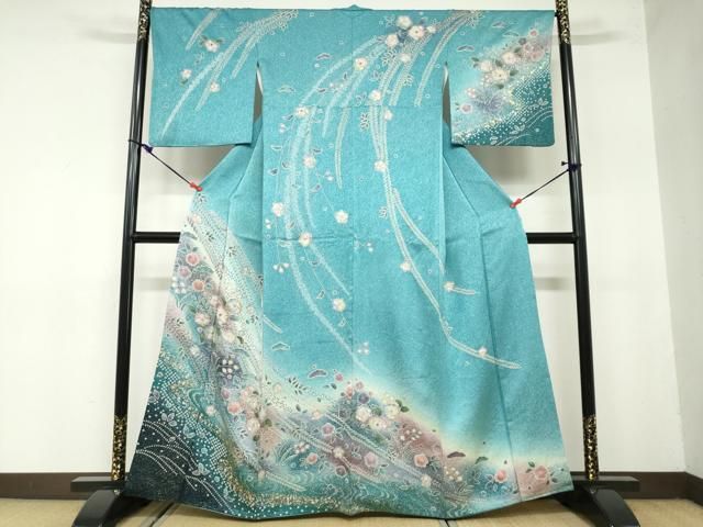 平和屋着物 訪問着 辻が花 暈し染め 金彩 正絹 ud