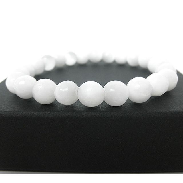セレナイトブレスレット【8mm／内径14～18cm】｜浄化・癒しのお守り 