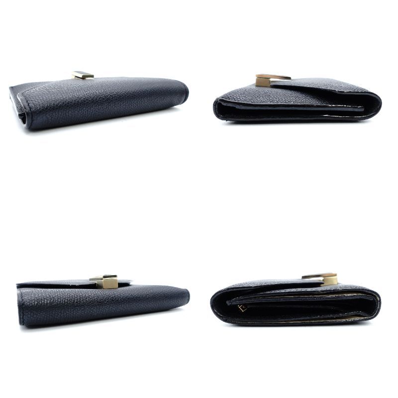 ほぼ未使用✨ヴァレクストラ イジィデ ウォレット コンパクトウォレット ブラック ヴァレクストラ Valextra イジィデ コンパクト ウォレット レザー