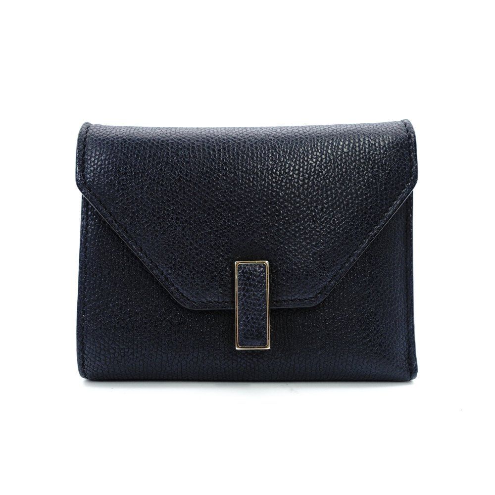 ヴァレクストラ Valextra イジィデ コンパクト ウォレット レザー ブラック 折り財布 メンズ 財布 7 12 166