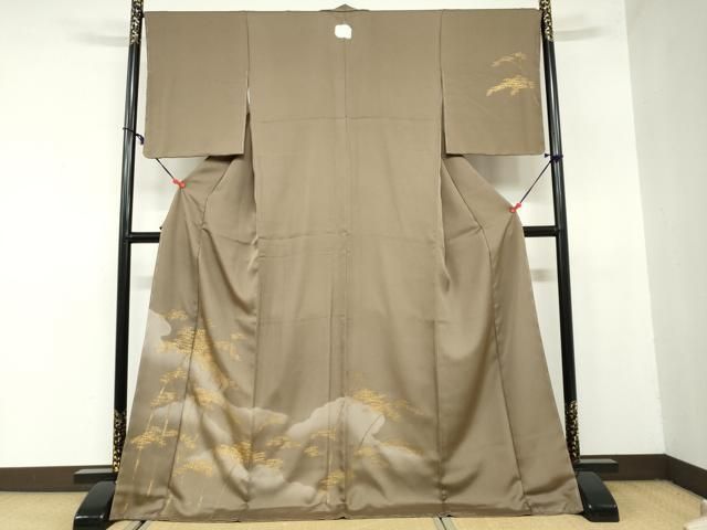 平和屋着物 訪問着 笹竹文 金彩 ロング丈 正絹 ud