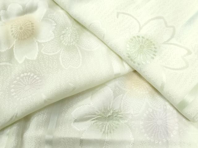 平和屋着物 長襦袢 無双仕立て 絞り 縞 舞桜地紋 暈し染め 正絹 yc