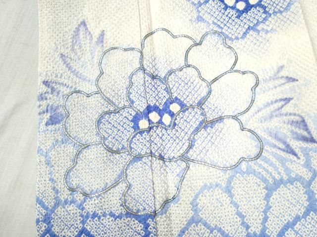 平和屋着物○豪華振袖 総絞り 駒刺繍 牡丹花文 暈し染め 正絹 逸品