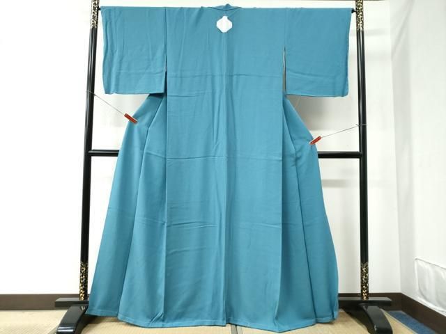 平和屋着物 上質な色無地 縹色 鬼しぼ縮緬 正絹 yc