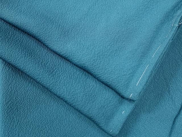 平和屋着物 上質な色無地 縹色 鬼しぼ縮緬 正絹 yc