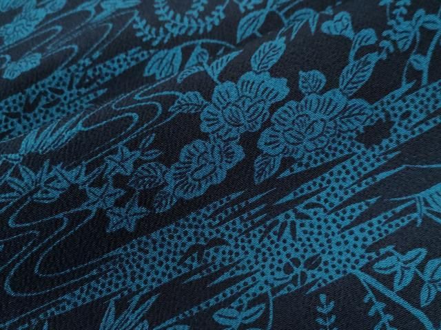 霞文草花文 正絹