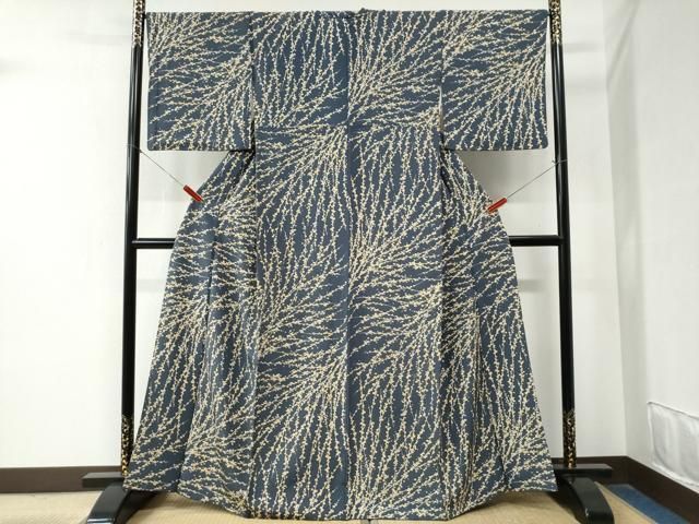 平和屋着物 上質な小紋 梅 正絹 yc