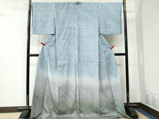 平和屋着物 色留訪問着 総絞り 霞文 暈し染め ロング丈 正絹 yc