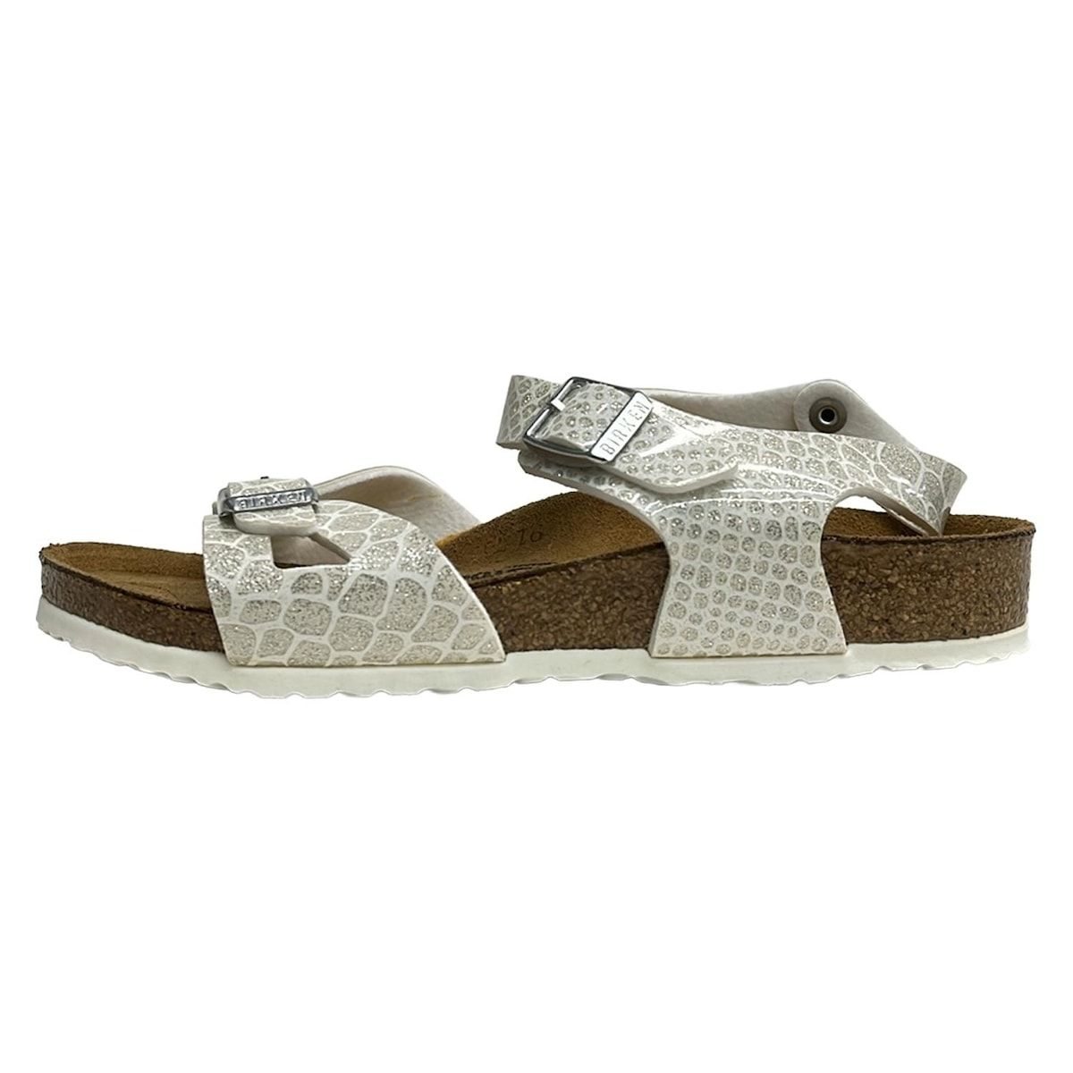BIRKEN STOCK ビルケンシュトック サンダル 22 レディース - シルバー×白