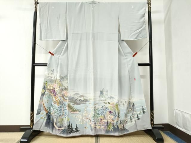 平和屋着物 本加賀友禅作家 木村喜博 色留袖 飛鶴渡り橋風景文 暈し染め 正絹 yc