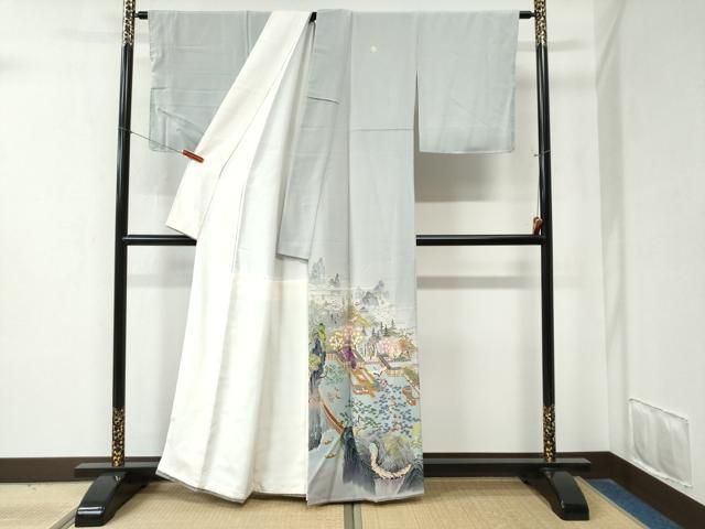 平和屋着物 本加賀友禅作家 木村喜博 色留袖 飛鶴渡り橋風景文 暈し染め 正絹 yc