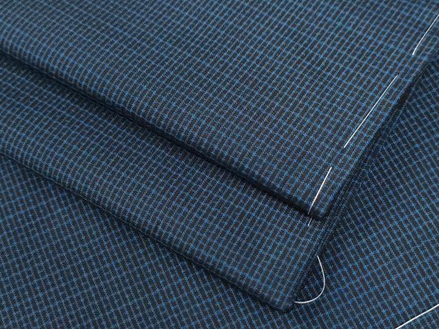 平和屋着物○男性 本場大島紬 格子 キングサイズ 正絹 逸品 未使用