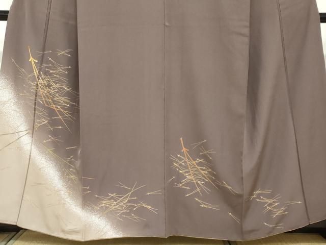 平和屋着物●訪問着　刺繍　敷松葉文　暈し染め　反端付き　正絹　逸品　DAAZ7708ud 平和屋着物○訪問着 刺繍 敷松葉文 暈し染め 反端付き 正絹 逸品