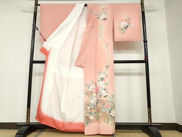 平和屋着物 訪問着 草花籬文 暈し染め 金銀彩 正絹 ud