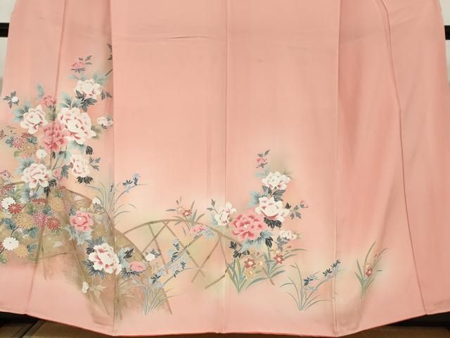 訪問着 草花籬文