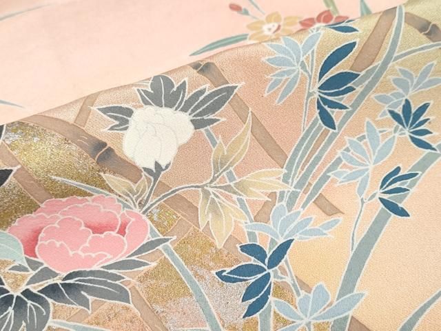 草花籬文 暈し染め