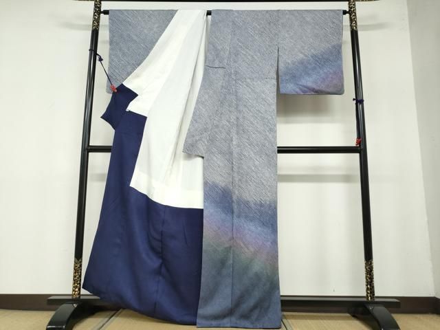 平和屋着物 訪問着 総絞り 霞文 暈し染め 正絹 ud