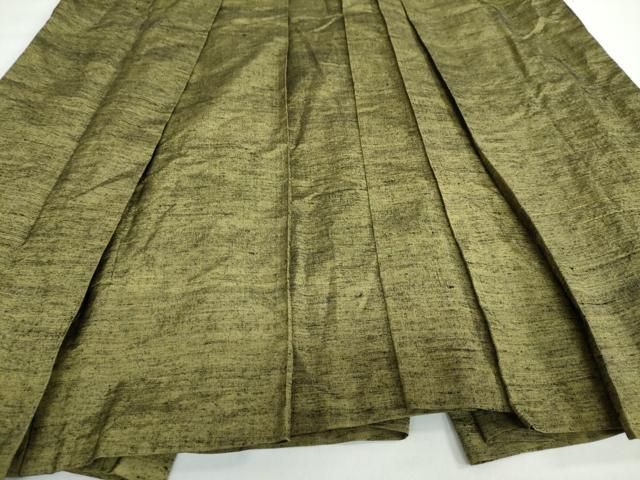 平和屋着物 男性 馬乗り袴 紬地 海松色 正絹 ud